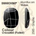 Swarovski Graphic Flat Back No-Hotfix (2585) 8mm - Clear Crystal With Platinum Foiling