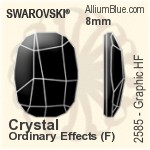 Swarovski Graphic Flat Back Hotfix (2585) 8mm - Colour (Half Coated) With Aluminum Foiling