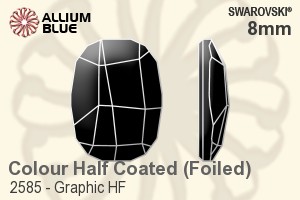 Swarovski Graphic Flat Back Hotfix (2585) 8mm - Colour (Half Coated) With Aluminum Foiling - 關閉視窗 >> 可點擊圖片