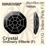 スワロフスキー Solaris (Partly Frosted) ラインストーン (2611/G) 14mm - クリスタル エフェクト 裏面プラチナフォイル
