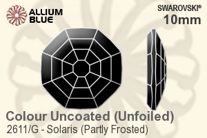 Swarovski Solaris (Partly Frosted) Flat Back No-Hotfix (2611/G) 10mm - Color Unfoiled - Click Image to Close