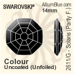 Swarovski Solaris (Partly Frosted) Flat Back No-Hotfix (2611/G) 14mm - Clear Crystal With Platinum Foiling