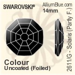施華洛世奇 Solaris (局部磨砂) 平底石 (2611/G) 10mm - 顏色 白金水銀底