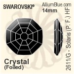 スワロフスキー Solaris (Partly Frosted) ラインストーン ホットフィックス (2611/G) 14mm - カラー 裏面アルミニウムフォイル