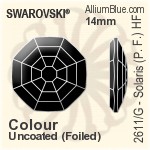 施華洛世奇 Solaris (局部磨砂) 熨底平底石 (2611/G) 14mm - 透明白色 鋁質水銀底