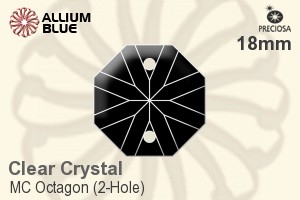 Preciosa MC Octagon (2-Hole) (2611) 18mm - Clear Crystal