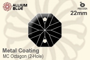 Preciosa MC Octagon (2-Hole) (2611) 22mm - Metal Coating - Click Image to Close