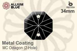 Preciosa MC Octagon (2-Hole) (2611) 34mm - Metal Coating - Haga Click en la Imagen para Cerrar