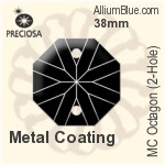 Preciosa MC Octagon (2-Hole) (2611) 36mm - Colour Coating