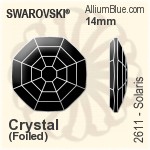 施华洛世奇 棋盘圆形 平底石 (2035) 14mm - 透明白色 白金水银底