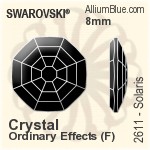 施华洛世奇 Solaris 平底石 (2611) 10mm - 白色（半涂层） 白金水银底