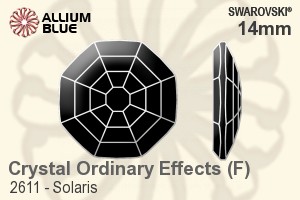Swarovski Solaris Flat Back No-Hotfix (2611) 14mm - Crystal Effect With Platinum Foiling - Click Image to Close