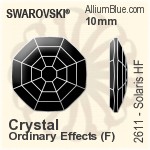 施华洛世奇 Solaris 熨底平底石 (2611) 10mm - 白色（半涂层） 铝质水银底
