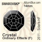施华洛世奇 Solaris 熨底平底石 (2611) 14mm - 白色（半涂层） 铝质水银底
