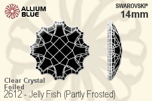 施華洛世奇 Jelly Fish (局部磨砂) 平底石 (2612) 14mm - 透明白色 白金水銀底 - 關閉視窗 >> 可點擊圖片