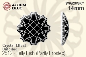 スワロフスキー Jelly Fish (Partly Frosted) ラインストーン (2612) 14mm - クリスタル エフェクト 裏面にホイル無し