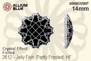 施華洛世奇 Jelly Fish (局部磨砂) 熨底平底石 (2612) 14mm - 白色（半塗層） 鋁質水銀底