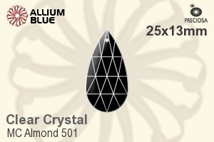 Preciosa MC Almond 501 (2662) 25x13mm - Clear Crystal - Click Image to Close