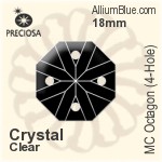 Preciosa MC Octagon (4-Hole) (2665) 18mm - Clear Crystal