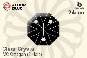 Preciosa MC Octagon (3-Hole) (2669) 24mm - Clear Crystal - Click Image to Close