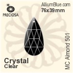 Preciosa MC Almond 501 (2701) 89x44mm - Metal Coating