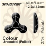 施華洛世奇 分子狀 平底石 (2708) 12.5x13.6mm - 顏色 白金水銀底