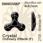 スワロフスキー Molecule ラインストーン ホットフィックス (2708) 12.5x13.6mm - クリスタル 裏面アルミニウムフォイル
