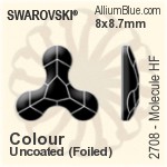 施華洛世奇 分子狀 熨底平底石 (2708) 12.5x13.6mm - 白色（半塗層） 鋁質水銀底