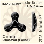 施華洛世奇 分子狀 熨底平底石 (2708) 12.5x13.6mm - 透明白色 鋁質水銀底