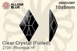 Swarovski Rhombus Flat Back Hotfix (2709) 10x6mm - Clear Crystal With Aluminum Foiling