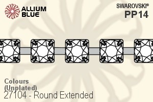 Swarovski Round Extended Cupchain (27104) PP14, Unplated, 00C - Colors - Click Image to Close