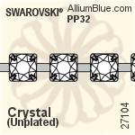 スワロフスキー ラウンド Extended Cupchain (27104) PP24, Unメッキ, 00C - クリスタル