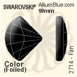 Swarovski Fan Flat Back No-Hotfix (2714) 10mm - Crystal Effect With Platinum Foiling