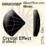 Swarovski Fan Flat Back No-Hotfix (2714) 14mm - Crystal Effect With Gold Plated Part Unfoiled