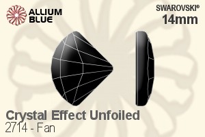Swarovski Fan Flat Back No-Hotfix (2714) 14mm - Crystal Effect With Gold Plated Part Unfoiled