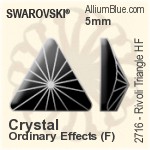 スワロフスキー リボリ Triangle ラインストーン ホットフィックス (2716) 5mm - クリスタル エフェクト 裏面アルミニウムフォイル