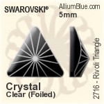 Swarovski Rivoli Triangle Flat Back No-Hotfix (2716) 5mm - Clear Crystal With Platinum Foiling