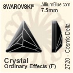 施華洛世奇 Cosmic Delta 平底石 (2720) 7.5mm - Crystal (Ordinary Effects) With Platinum Foiling