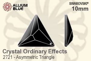 スワロフスキー Asymmetric Triangle フラットバック ラインストーン (2721) 10mm - クリスタル（オーディナリー　エフェクト） 裏面にホイル無し