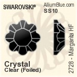施華洛世奇 Margarita 熨底平底石 (2728) SS10 - 透明白色 鋁質水銀底