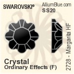 スワロフスキー Margarita ラインストーン ホットフィックス (2728) SS34 - クリスタル 裏面アルミニウムフォイル