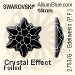 施華洛世奇 Edelweiss (局部磨砂) 平底石 (2753/G) 14mm - 透明白色 白金水銀底