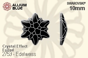 Swarovski Edelweiss Flat Back No-Hotfix (2753) 10mm - Crystal Effect With Platinum Foiling