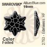 スワロフスキー Edelweiss ラインストーン ホットフィックス (2753) 14mm - クリスタル エフェクト 裏面アルミニウムフォイル