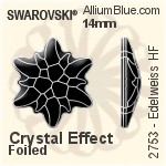 施華洛世奇 Edelweiss 熨底平底石 (2753) 14mm - 白色（半塗層） 鋁質水銀底