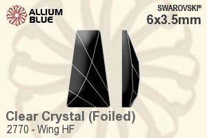 Swarovski Wing Flat Back Hotfix (2770) 6x3.5mm - Clear Crystal With Aluminum Foiling - Click Image to Close