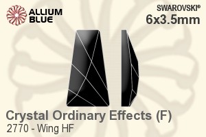 スワロフスキー Wing ラインストーン ホットフィックス (2770) 6x3.5mm - クリスタル エフェクト 裏面アルミニウムフォイル