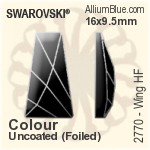 施華洛世奇 羽翼 熨底平底石 (2770) 6x3.5mm - 白色（半塗層） 鋁質水銀底