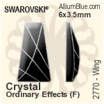 スワロフスキー Wing ラインストーン (2770) 6x3.5mm - クリスタル エフェクト 裏面プラチナフォイル