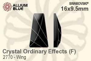 スワロフスキー Wing フラットバック ラインストーン (2770) 16x9.5mm - クリスタル （オーディナリー　エフェクト） プラチナフォイル - ウインドウを閉じる